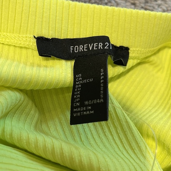 NWT Forever 21 Neon yellow green ribbed tube bodysuit - Picture 9 of 9